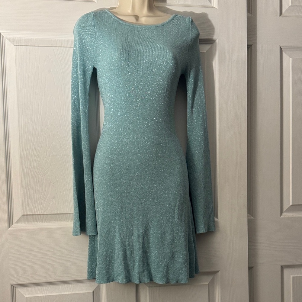 Elegant Long Sleeve Glitter Dress